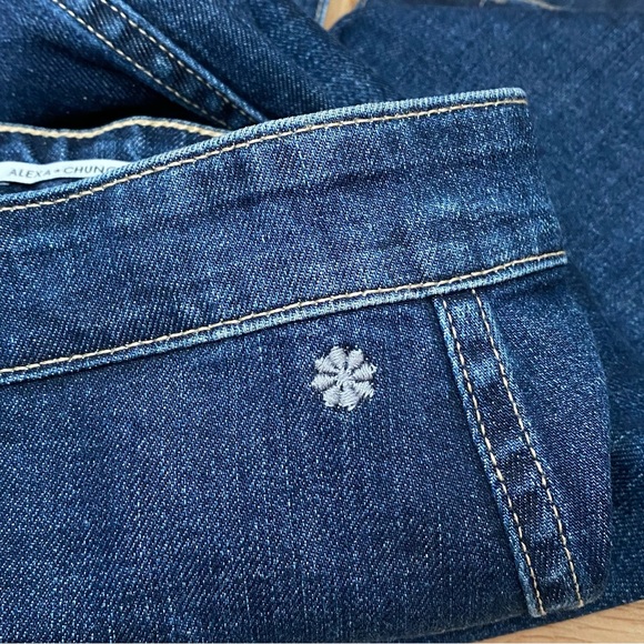 ALEXA CHUNG for AG A-line Button Front MIDI Denim Skirt Size 27 - Picture 9 of 15